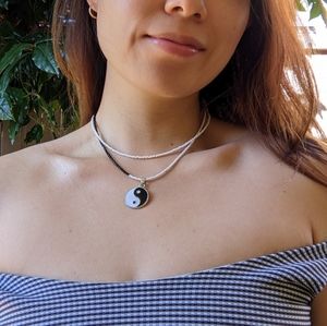 yin yang beaded necklace set